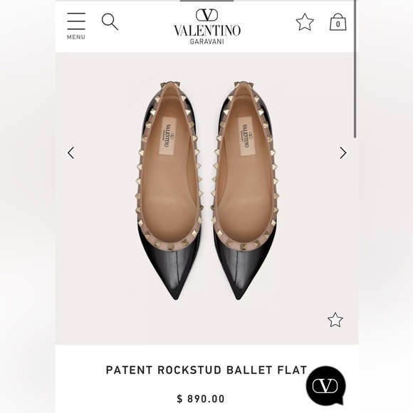 Valentino Rockstud Flats - Picture 2 of 9